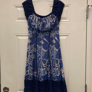 LuLu H Paris multi blue, black and off white dress, size Small